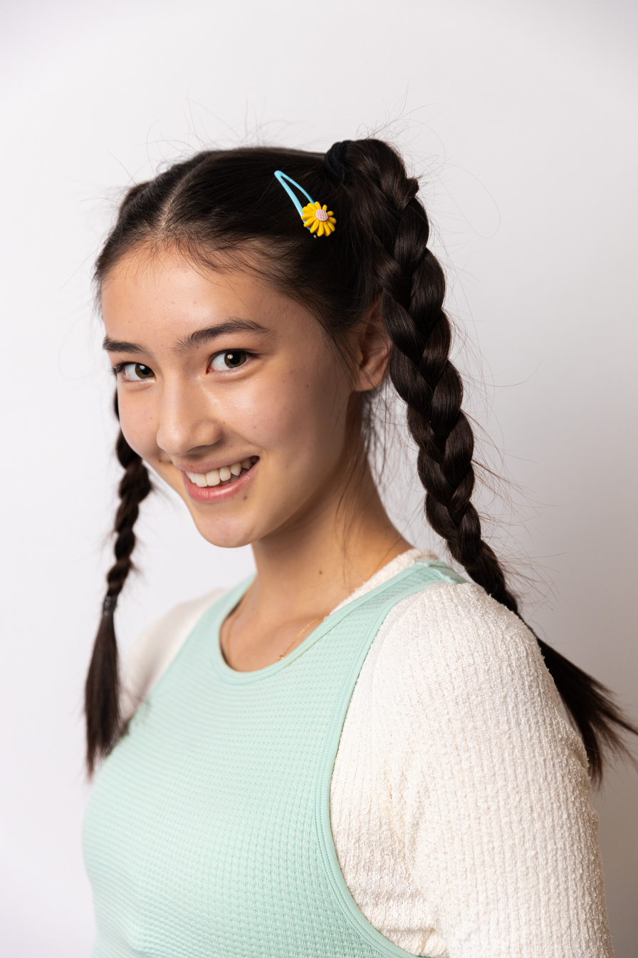 Teenage Girl in Trendy Retro Outfit
